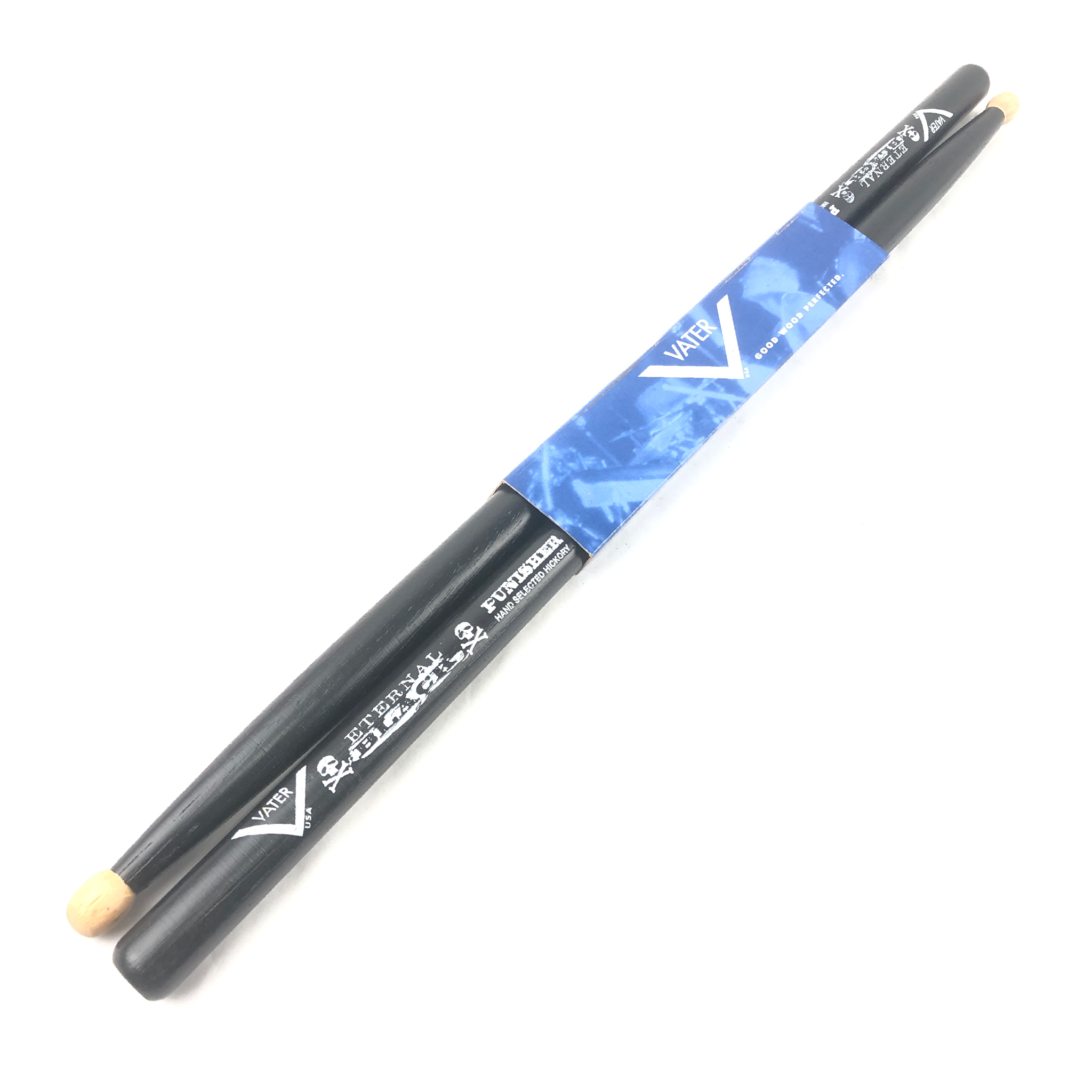 Vater VHPDW-P Eternal Black Punisher Woodtip Drumsticks